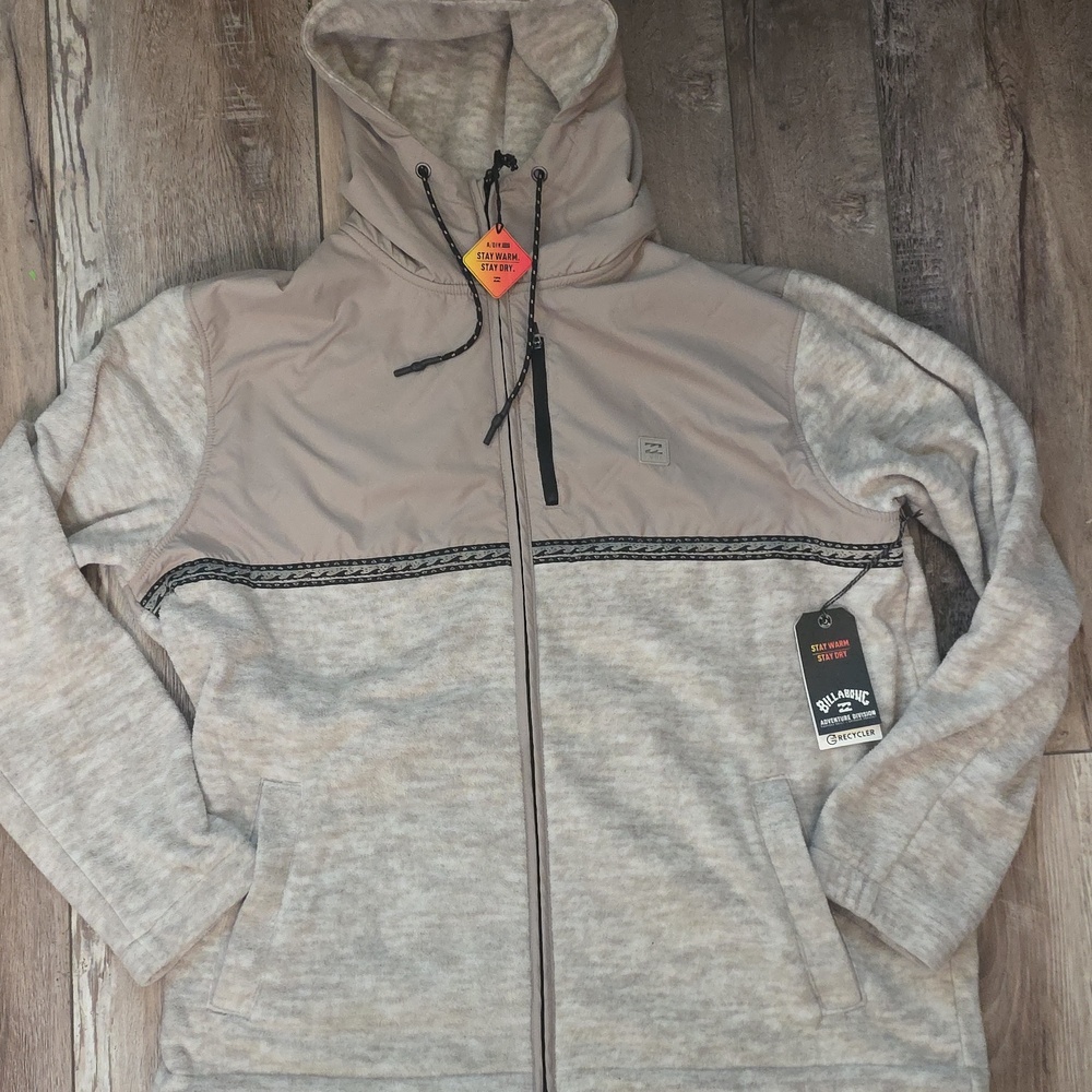 NWT Mens Billabong Adventure Division Boundary Lite Zip Hooded Fleece Jacket XXL